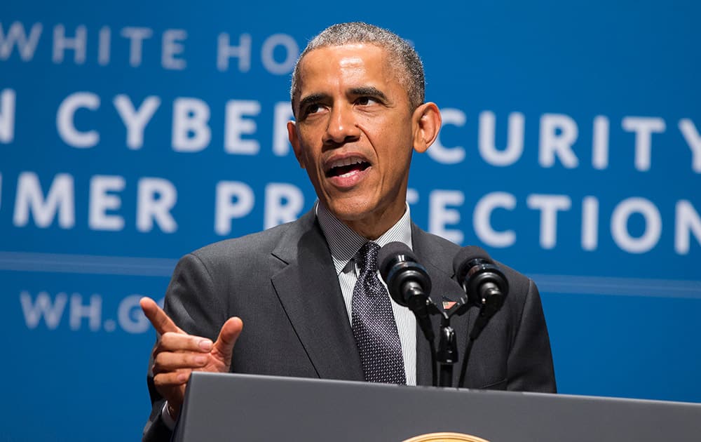 President Barack Obama speaks during a summit on cybersecurity and consumer protection, at Stanford University in Palo Alto, Calif.