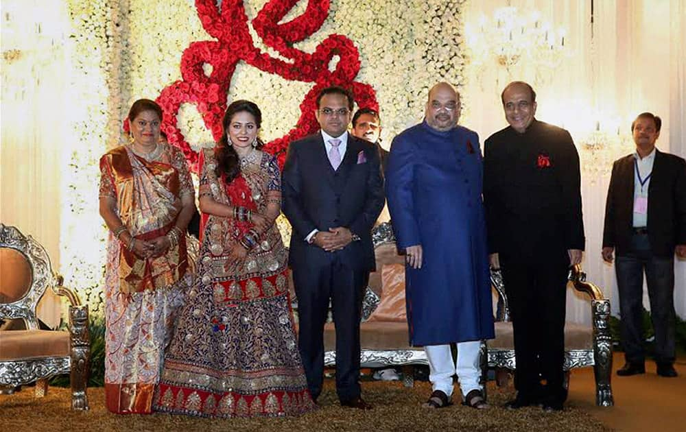 TMC leader Dinesh Trivedi at the wedding reception of BJP President Amit Shah's son Jay and Rishita in New Delhi.