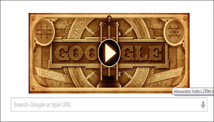 Google doodle celebrates Alessandro Volta&#039;s 270th birth anniversary