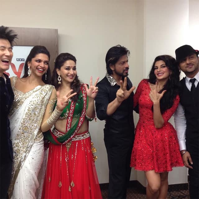 Flashback to the Dubai show! Having fun with the gang backstage! - instagram @madhuridixitnene