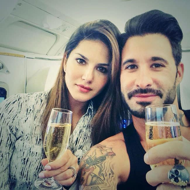 Sunny Leone :- Cheers from the Webers!! @DanielWeber99 -twitter