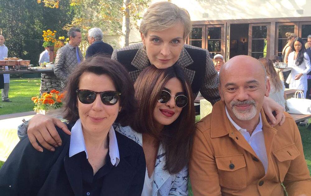 PRIYANKA :- Beautiful brunch with friends is always an awesome break. Thx @LouboutinWorld n melita toscan -twitter