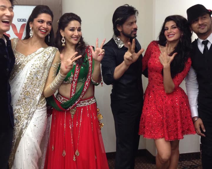 madhuri dixit nene :- Flashback to the Dubai show! Having fun with the gang backstage! -instagram
