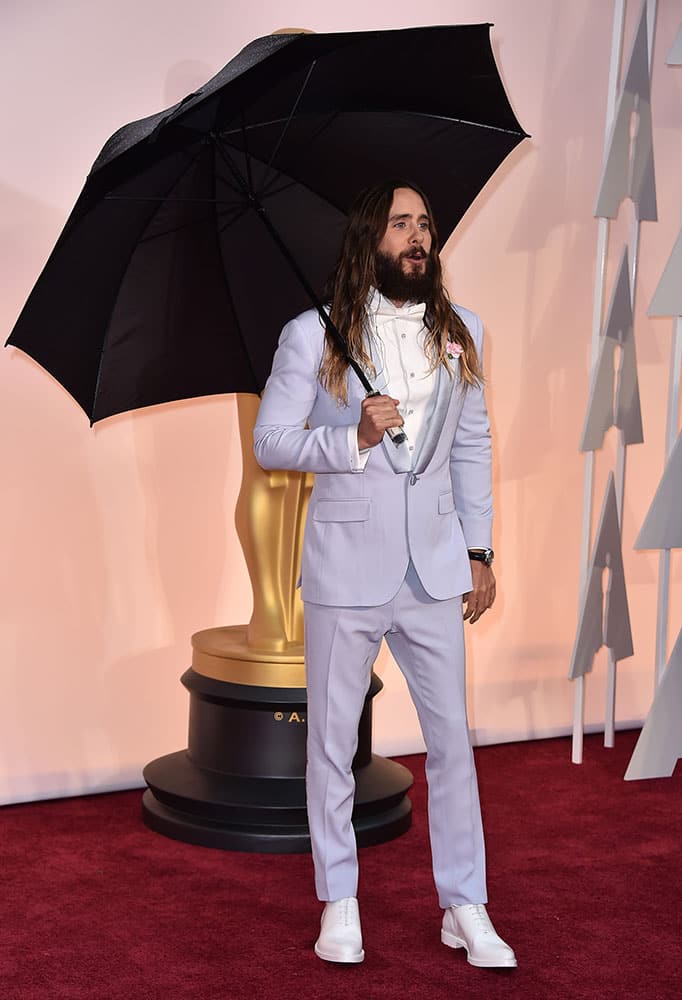 Jared Leto arrives at the Oscars, at the Dolby Theatre in Los Angeles.