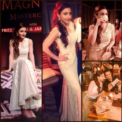 At a high tea & soft launch event for #Magnum ChocoCappuccino in Mumbai,  styled by @nehabijlaney - twitter @sakpataudi