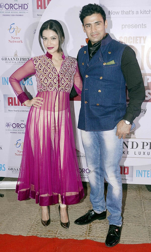 Payal Rohatgi and Sangram Singh during the 13th Society Interiors Design Competition and Awards in Mumbai. DNA