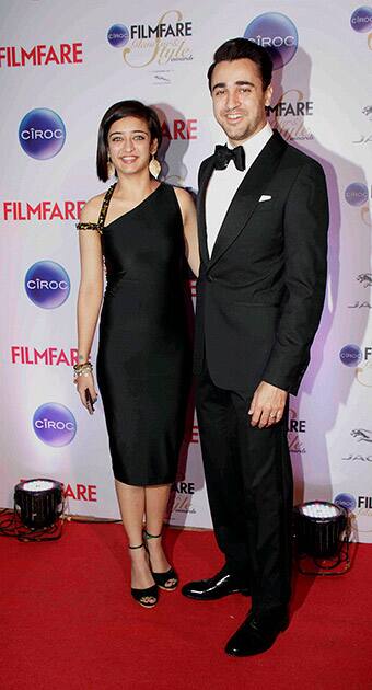 Imran Khan and Akshara Haasan during the Filmfare Glamour and Style Awards in Mumbai.