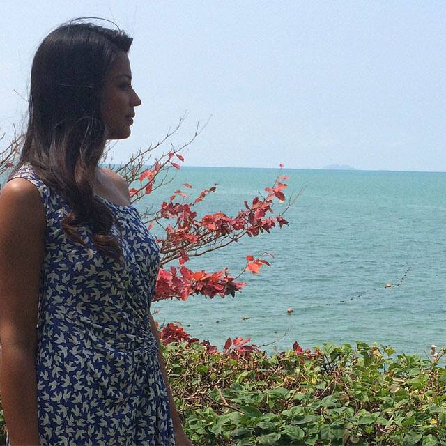 Mugdha Godse :- From mountains to the sea... #Thailand #shooting #beauty #beachs #bliss #journeys -instagram