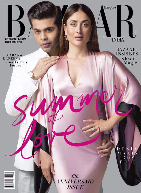 Kareena and Karan Johar grace Harper's Bazaar India sixth anniversary issue.  -twitter