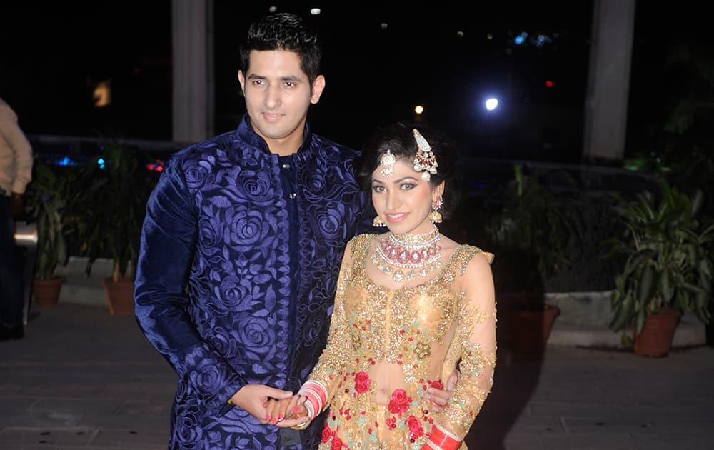 Tulsi Kumar and Hitesh during theie wedding ceremony in Mumbai. DNA