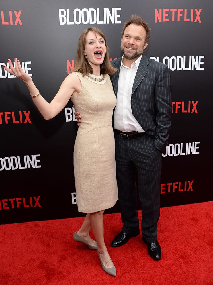 Actor Norbert Leo Butz, right, and wife Michelle Federer attend the Netflix original series premiere of 