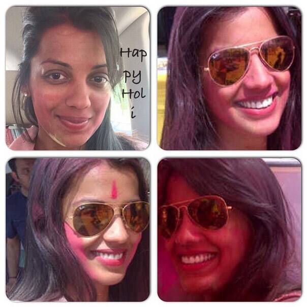 mugdhagodse : #Colors #happiness #happyholi #raybans #funtimes- Instagram