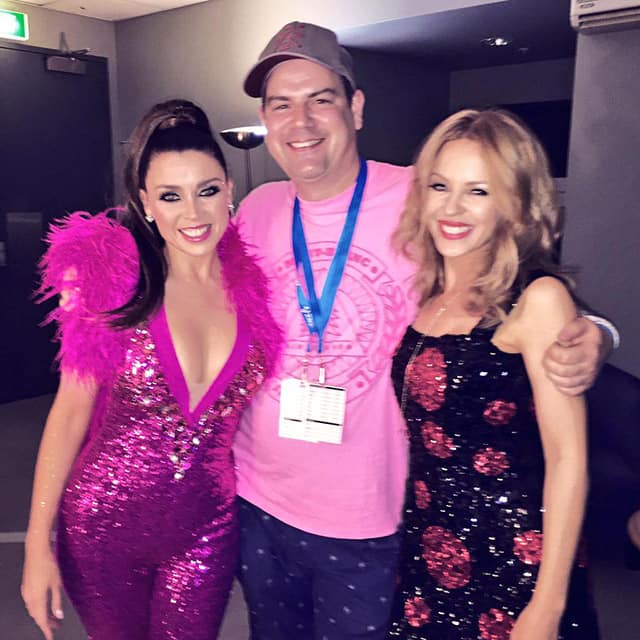 kylie minogue :- “@DanniiMinogue: My fab musical director @ianmasterson & my adorable sister #pressplay #summeroflove ”CONGRATS -twitter