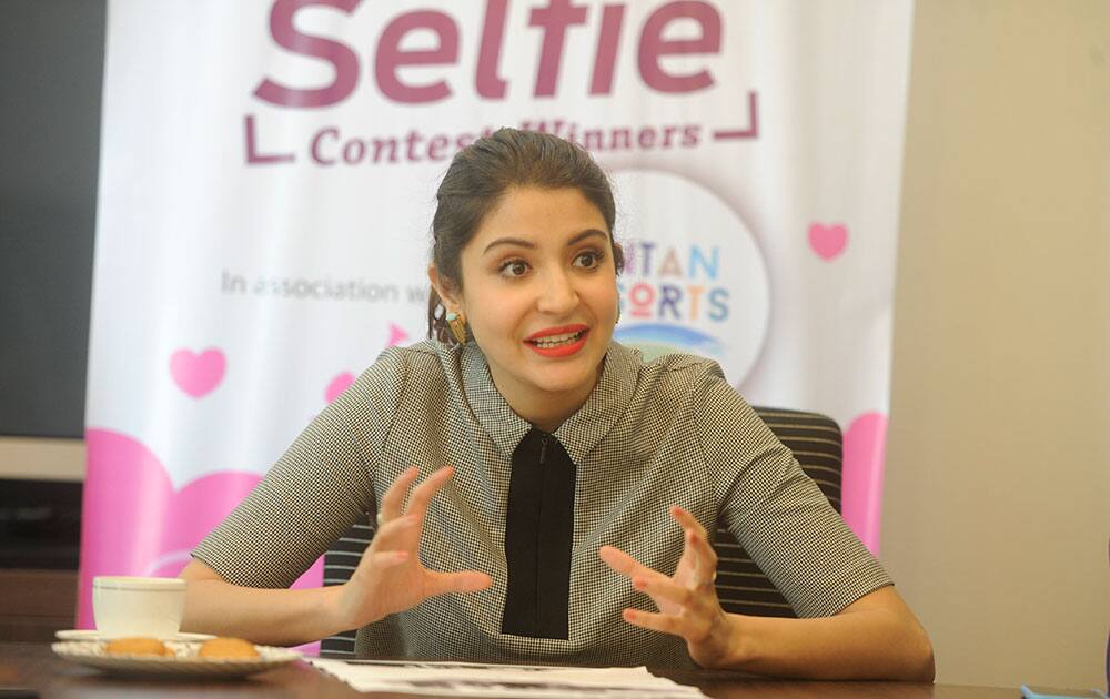 Actor Anushka Sharma visited dna office at Elphinstone Road. She is the guest editor for dna Afterhrs womens day issue. -dna