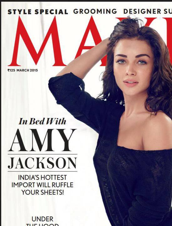 Amy Jackson ‏:- My Maxim cover is out for March ❤ -twitter