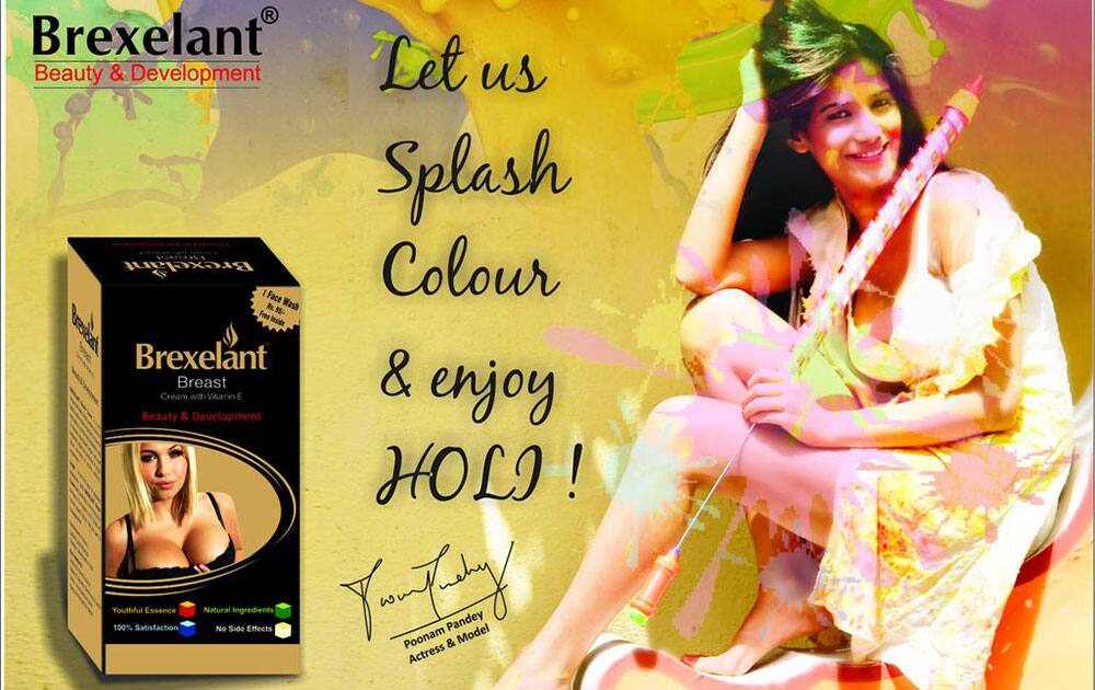 Brexelant ‏:- #Brexelant wishes a colourful and joyful #HOLI  #HappyHoli Let's play #holi  @iPoonampandey!  -twitter