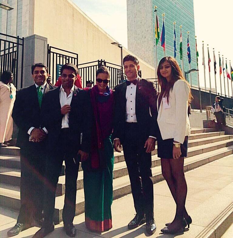 Farhan Akhtar :- The MARD team at the UN with @ravikarkara .. Thank you Ravi, for your effort & enthusiasm. -twitter