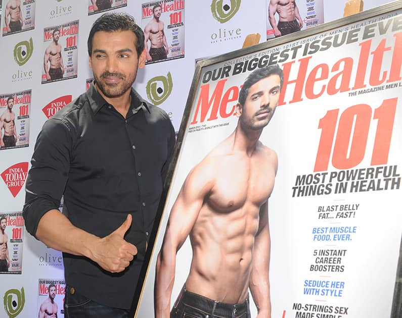 John Abraham during the unveiling of Men and Health magazine, latest cover in Mumbai. DNA