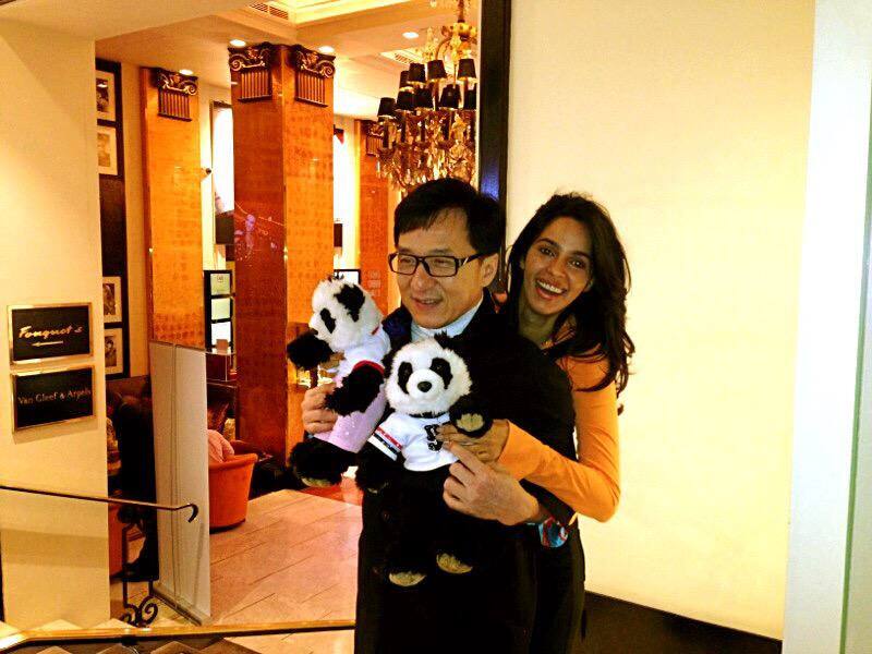 Mallika Sherawat :- Wth @EyeOfJackieChan and the adorable Panda's :)  -twitter