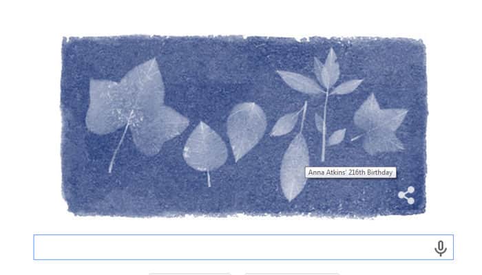 Anna Atkins&#039; 216th birthday celebrated by Google doodle