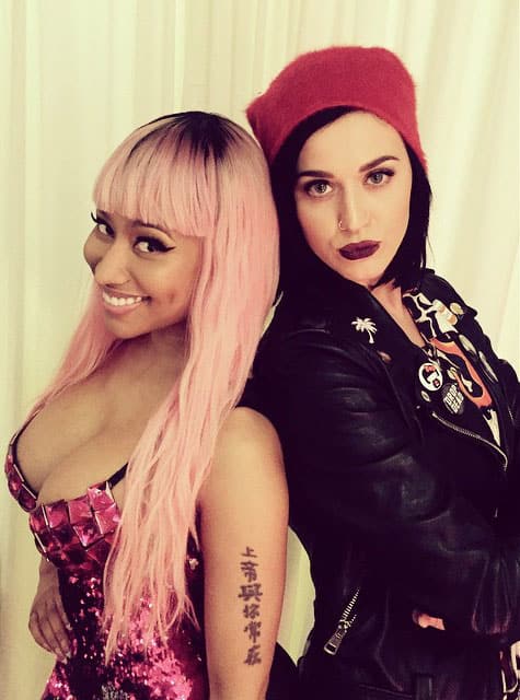 katy perry :- LADIES OF THE ROAD MUST STICK TOGETHER & SUPPORT EACH OTHER!  @nickiminaj -instagram