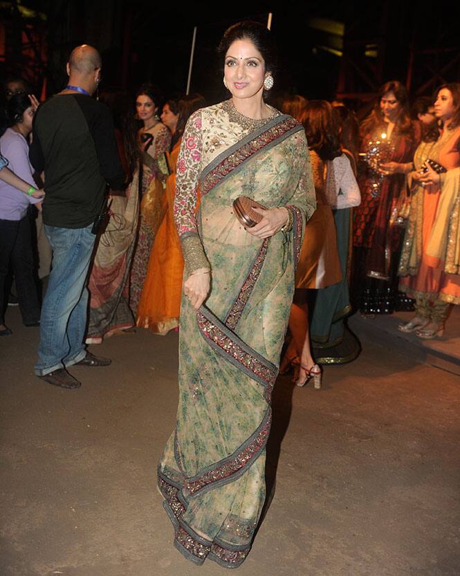 Sridevi during the opening of Lakme Fashion Week Summer Resort 2015 in Mumbai. -dna