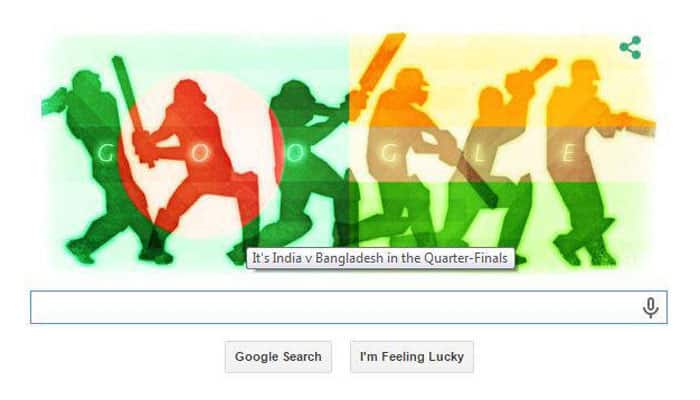 ICC World Cup 2015: Google celebrates India-Bangladesh quarter final with a colourful doodle