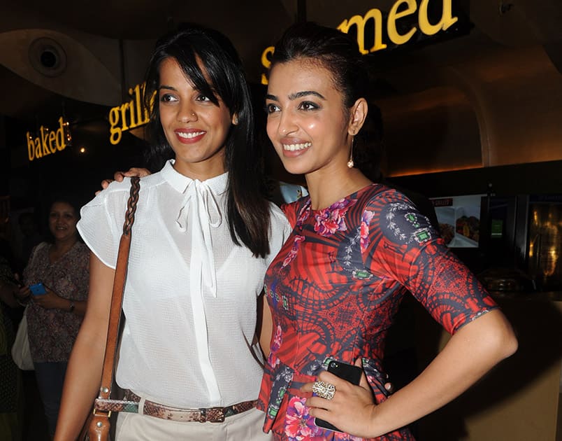 Mugdha Godse and Radhika Apte during the premiere of film Hunterrr in Mumbai.- DNA