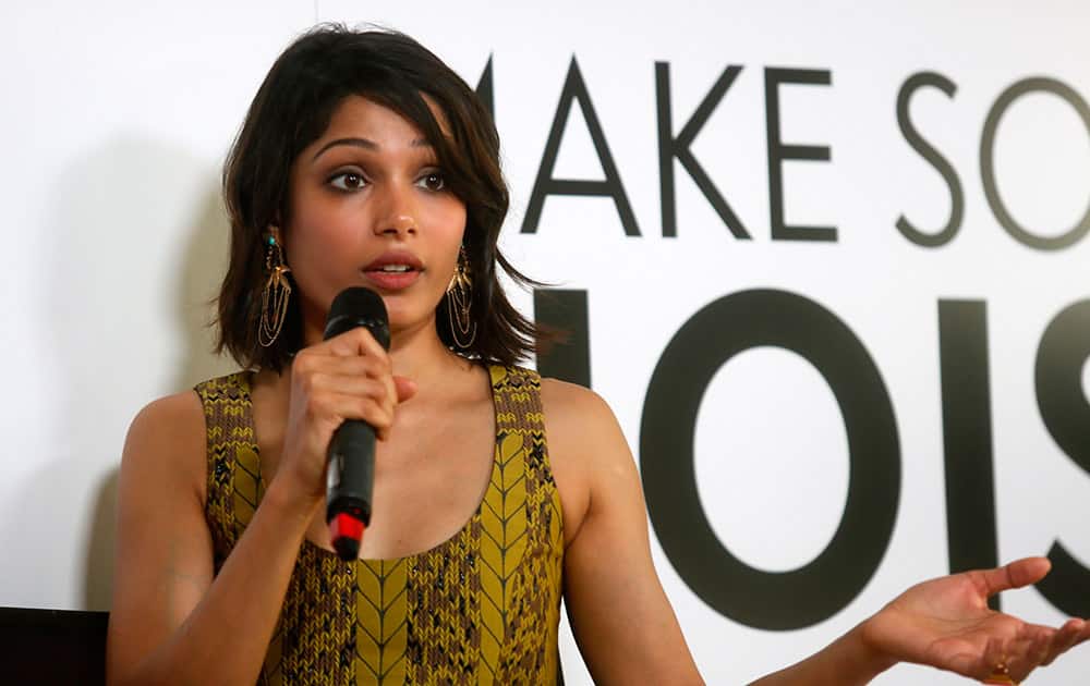 Actress Freida Pinto takes part in a Neiman Marcus-sponsored 'Make Some Noise' event during the SXSW Music Festival, in Austin, Texas. 