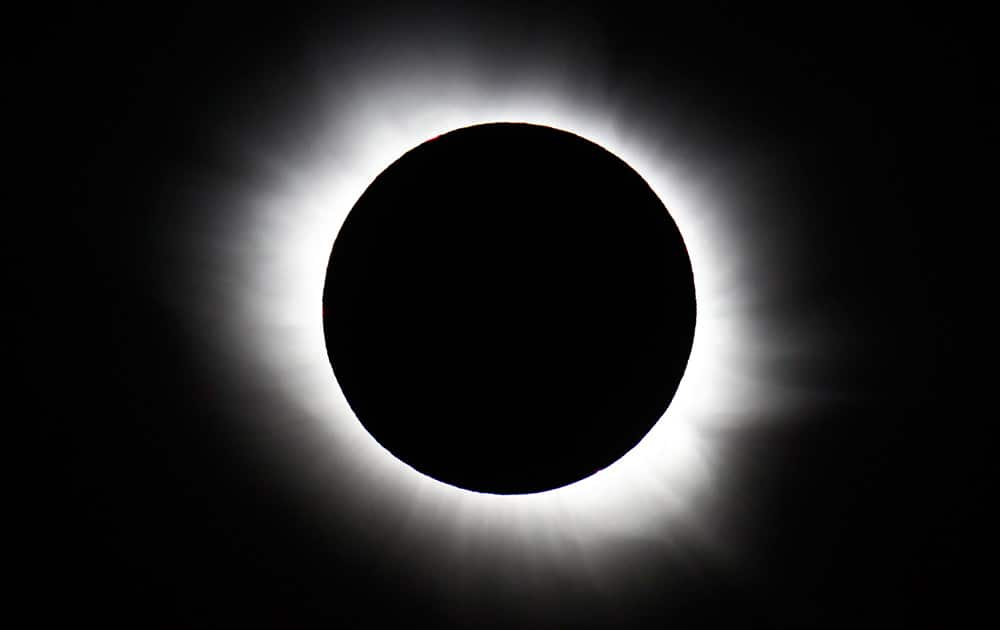 The total solar eclipse seen from Svalbard, Norway.