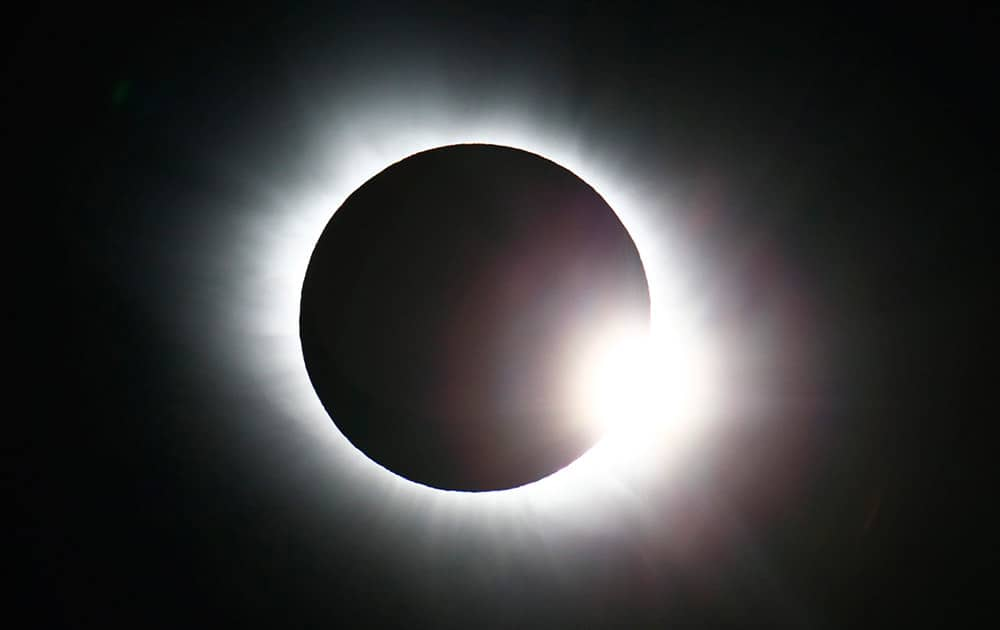 The total solar eclipse seen from Svalbard, Norway.