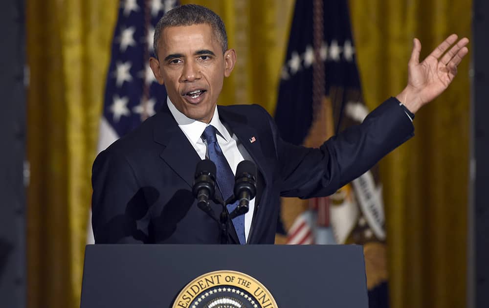 President Barack Obama speaks in the East Room of the White House in Washington