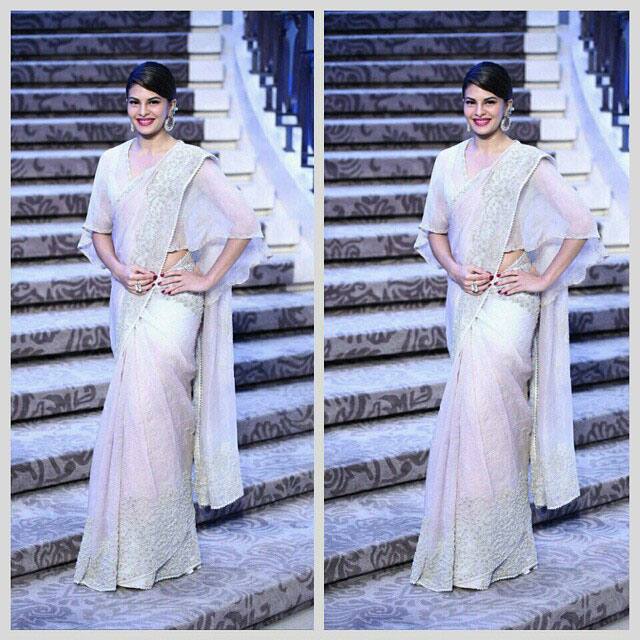 Jacqueline Fernandez sizzles for Anamika Khanna Fashion show at Lakme Fashion Show 2015. -instagram