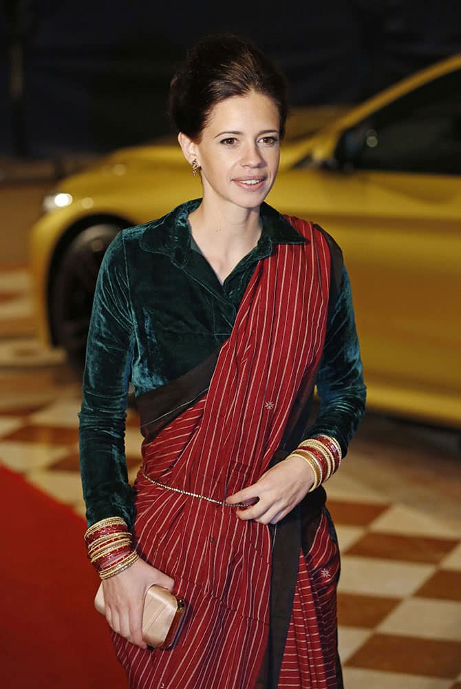 actress Kalki Koechlin poses on the red carpet of the Asian Film Awards at the Venetian Macao in Macau.