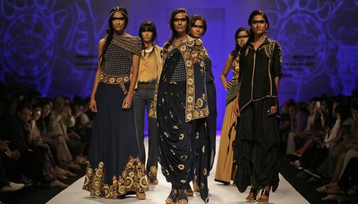 Malini Ramani, Rina Dhaka unfold winter story on AIFW ramp