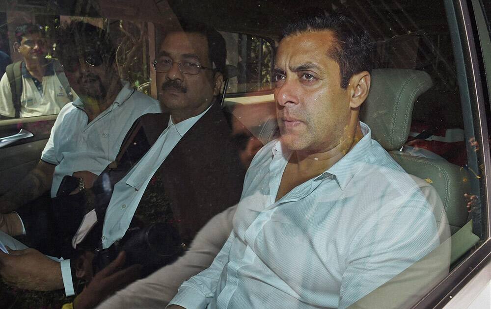 Salman Khan at the Sessions Court in Mumbai on Friday in connection with the 2002 hit and run case.