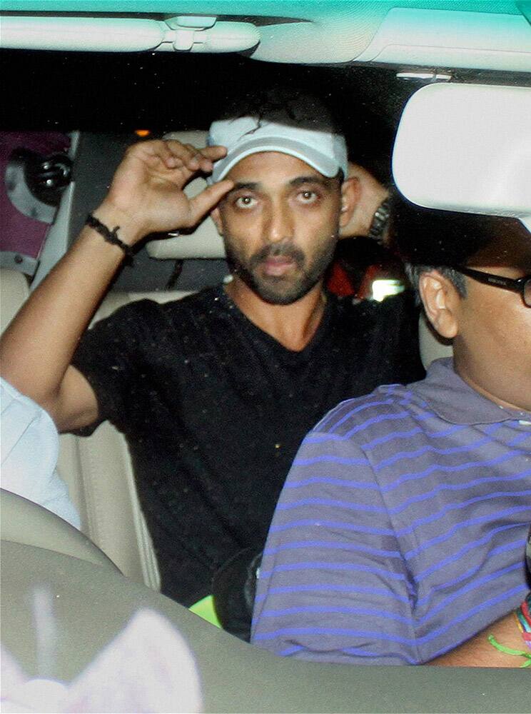 Ajinkya Rahane upon his arrival at the international airport in Mumbai.