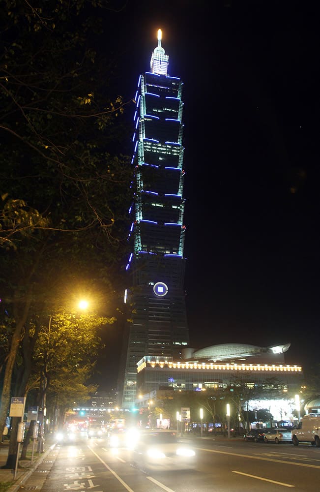 The Taipei 101 Building is seen lit up before the Earth Hour in Taipei, Taiwan. Organised by the World Wide Fund for Nature, Earth Hour is observed every year to create awareness about conservation of energy and climate change. Around the world, people and organisations will be turning their lights off from 8:30 to 9:30 pm local time.