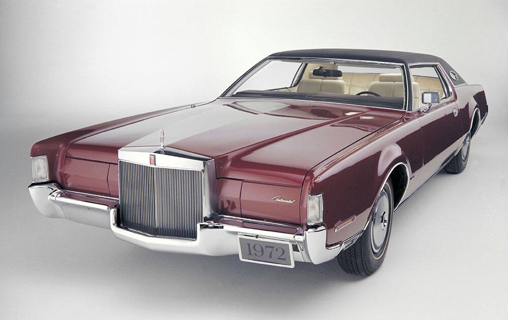 This photo provided by the Ford Motor Co. shows the 1972 Lincoln Continental Mark IV. Thirteen years after the last Continental rolled off a Michigan assembly line, Ford Motor Co. is debuting the new Continental in concept form at the New York Auto Show.