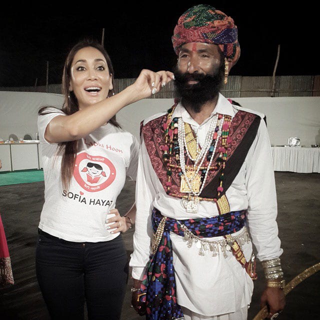 sofia hayat :- I could not resist! He looked great, and what a moustache! -instagram