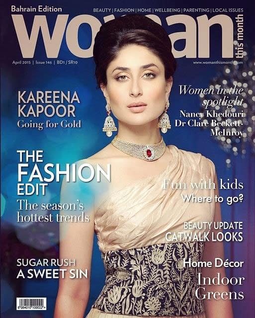 Kareena Kapoor :- Kareena on the cover of Woman magazine, Bahrain edition (April 2015)