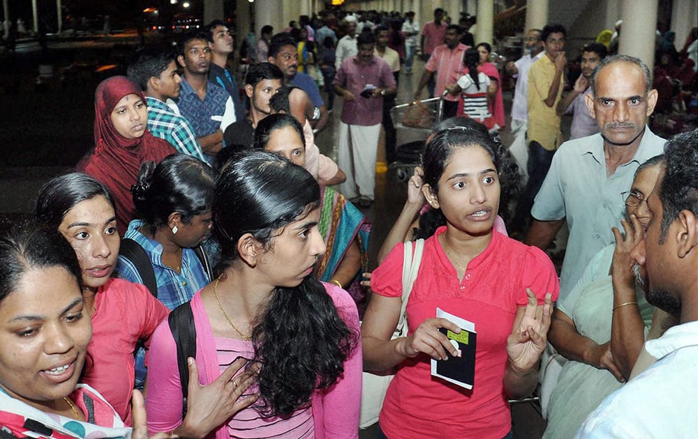 Nurses evacuated from Yemen arrive in Kochi.