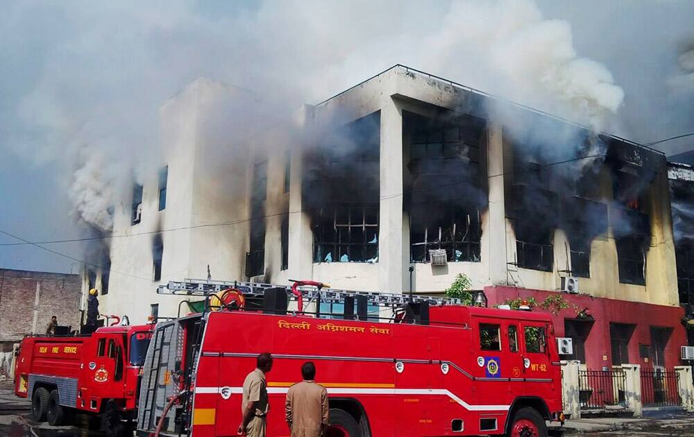 A major fire broke out at an office complex in south Delhis Okhla phase II in New Delhi.