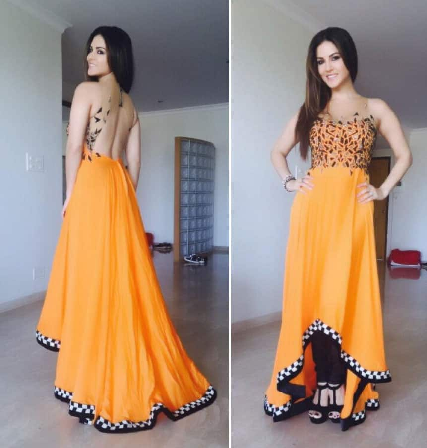 Sunny Leone ‏:- Thank you @Archana_Kochhar for my GORG outfit for Surat press con! On the mark as always with your designs! -twitter