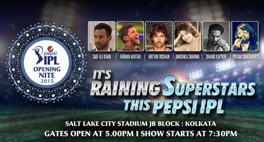 IndianPremierLeague :- #Pepsi IPL Opening Nite - Tickets sale is on at the Box Office  -twitter