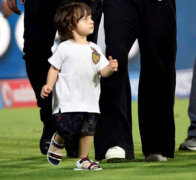 Shah Rukh Khan's youngest son during IPL 2015 first match against Mumbai Indians at Eden Garden.