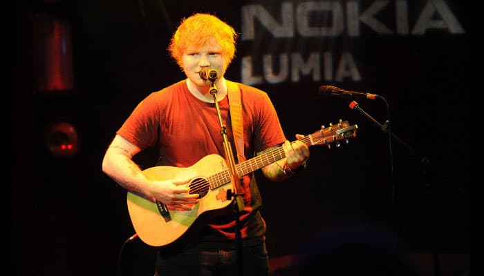 Ed Sheeran performs at primary school