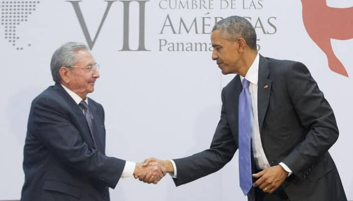 Barack Obama, Raul Castro break the ice with handshake, smiles