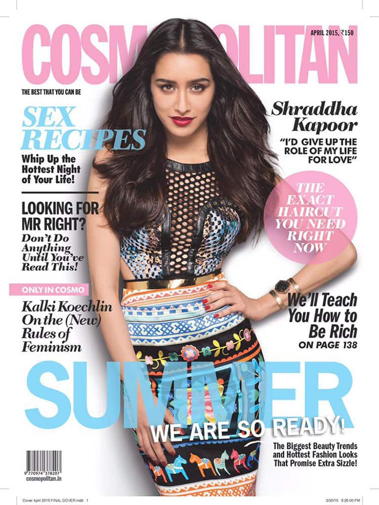 Shraddha Kapoor :- On this months @CosmoIndia :) Finally got to shoot with the genius @prasadnaik24 & my lovely girl @shraddhastyles :D -twitter