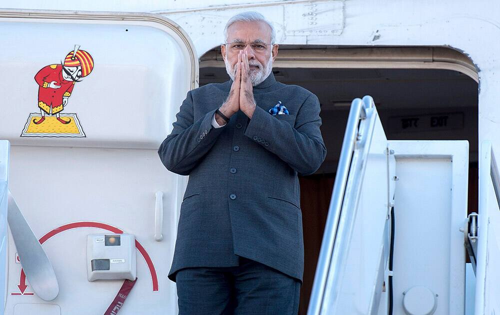 PM Narendra Modi arrives at Ottawa, Ontario, for a state visit.